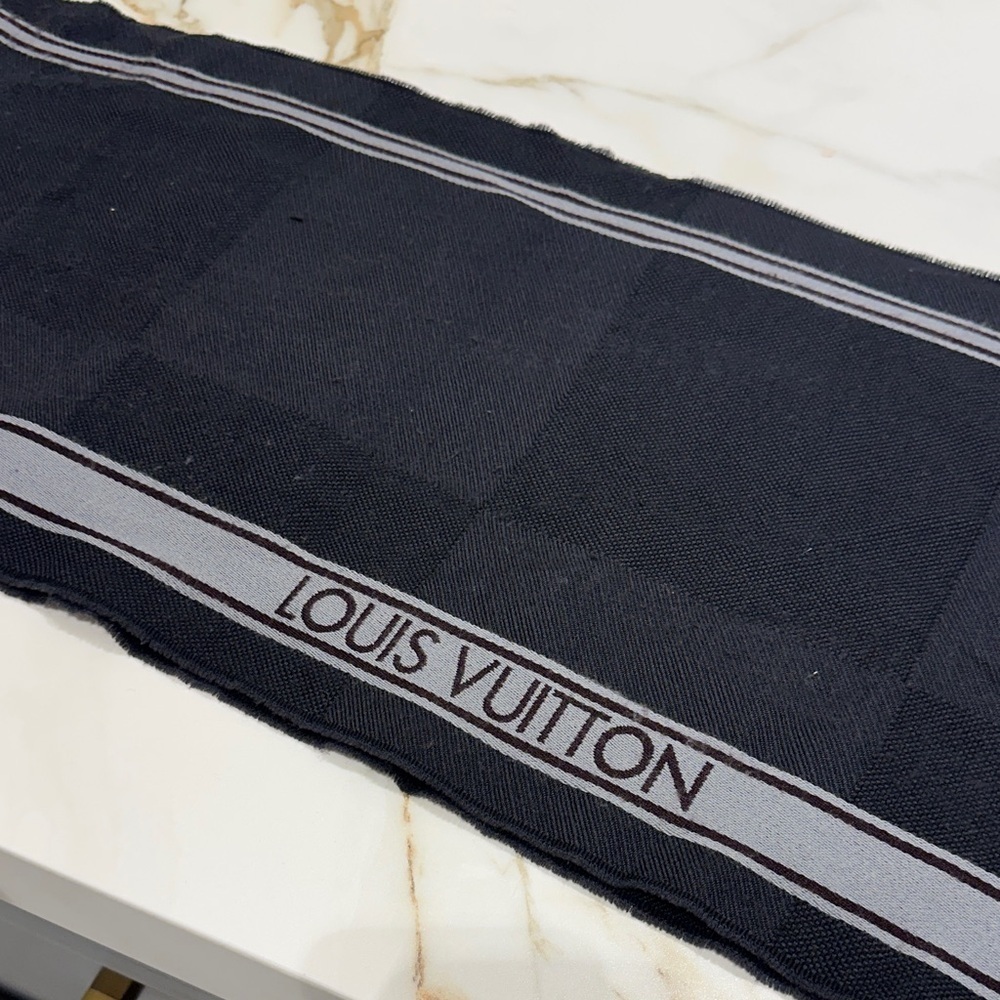 Louis Vuitton Dark Charcoal and Light Gray Scarf - Picture 2 of 5